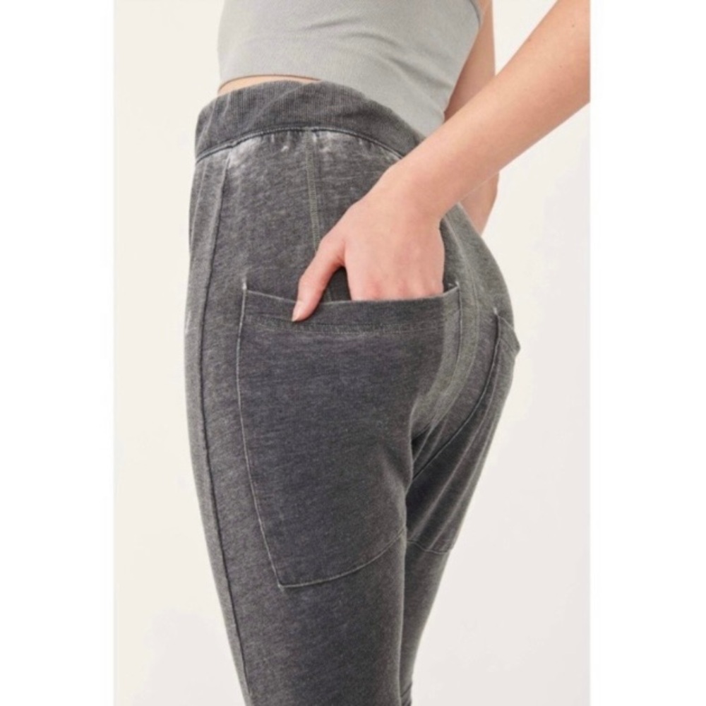 FREE PEOPLE COZY ALL DAY HAREM WASHED BLACK LEGGING,JOGGERS SIZE XS - Picture 5 of 11
